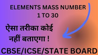 EASY METHOD OF LEARNING ATOMIC MASS MASS NUMBERS 1 TO 20 MASS NUMBERS 1 TO 30 [upl. by Mungovan695]