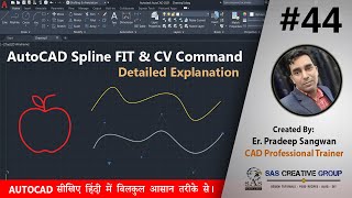 AutoCAD Spline Command  AutoCAD Tutorials 44  HindiUrdu autocad 202125 cad spline Fit and CV [upl. by Viens360]