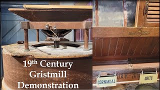 19th Century Grist Mill Demonstration  A Gristmill is a Flour and Cornmeal WaterPowered Mill [upl. by Ioves]