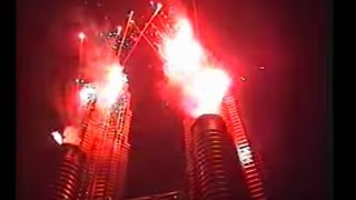 KLCC Petronas Twin Towers Grand Opening 1999 Fireworks and laser show [upl. by Cookie]