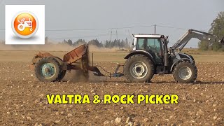 Valtra and old Russian rock picker in action [upl. by Darleen976]