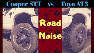 Cooper STT Pro vs Toyo AT3 ROAD NOISE Comparison [upl. by Alderson218]