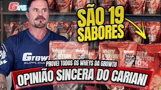 PROVEI TODOS OS 19 SABORES DE WHEY DA GROWTH [upl. by Joellen]