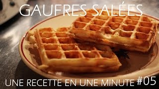 Gaufres salées Une recette en une minute 05 [upl. by Segalman]