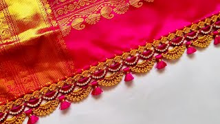 new bridal saree kuchu design kroshakuchu bridal sareekuchu design  Nandana Creations [upl. by Mellman]