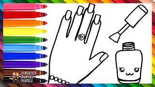 Disegnare E Colorare Una Mano Con Lo Smalto Arcobaleno 💅🌈 Disegni Per Bambini [upl. by Irrehc]