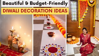 Beautiful amp BudgetFriendly Diwali Decoration Ideas  Diwali Decor MustHaves [upl. by Tonkin]