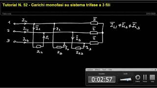 Tutorial N 53  Carichi monofasi in un sistema trifase [upl. by Alithia]