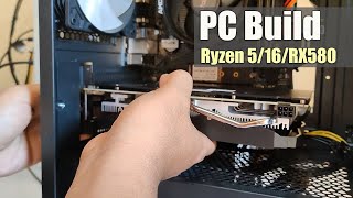 Ryzen 5 4500 RX 580 PC Build  300 Dollar PC Setup [upl. by Nichol]