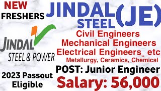 Jindal Steel Recruitment 2023  Freshers  1575 Vacancy ITIDiplomaBEBTech Off CampusMnc Jobs [upl. by Dunston101]