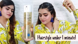 Hairstyle under 1 minute  Easy hairstyle  ft Loreal Paris Elnett satin hairspray review [upl. by Nnyleimaj726]