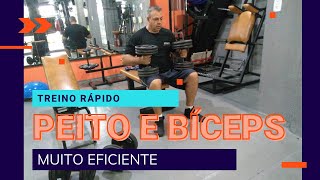 TREINO RÁPIDO e MUITO EFICIENTE  PEITO e BÍCEPS [upl. by Amikay]