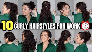 10 Easy Curly Hairstyles For Work [upl. by Aitnahc]