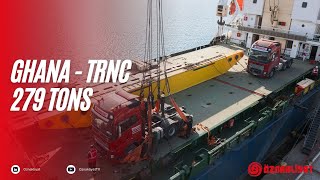 GHANA  TRNC 279 Tons Engine Transportation with Modular Hydraulic Platforms [upl. by Kele]