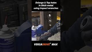 Using Impact Wrenches to enlarge and Tap holes in thick metal impactwrench tools [upl. by Ansev]