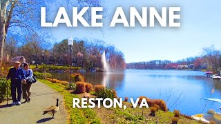 Walking Lake Anne Reston Virginia ☀️  Beautiful Weather Lots of People 🌸 Virtual Treadmill [upl. by Danette]