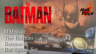 Hot Toys MMS641 The Batman amp Bat Signal Set Quick Look Review [upl. by Gaal]