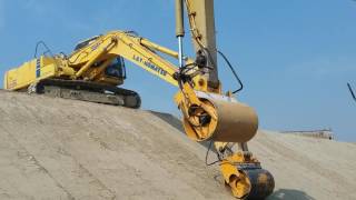 Slope Vibratory Compactor  KOMATSU Excavators [upl. by Icken]