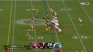 George Kittles nifty backshoulder catch nets 21yard gain in Packers territory [upl. by Somerset]