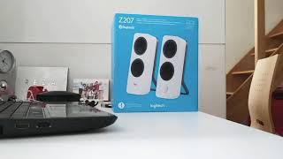 Logitech Z207 White Speaker Unboxing amp Sound Test [upl. by Einaej]