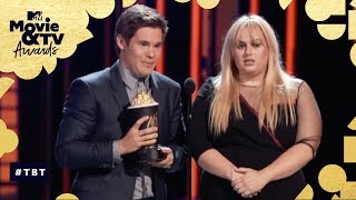 Rebel Wilson amp Adam DeVine Accept Best Kiss Award for Pitch Perfect 2  MTV Movie amp TV Awards [upl. by Atiseret]