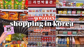 shopping in korea vlog 🇰🇷 grocery food haul 🍜 snacks unboxing mochi icecream amp more [upl. by Leizahaj260]