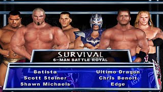 WWE SD HCTP Battle Royal  Batista vs Steiner vs HBK vs Ultimo Dragon vs Chris Benoit vs Edge [upl. by Aneerak]