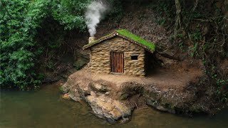 Warm Home For Yourself With His Own Hands Build a House Out of Wood Stone and Clay Part 1 [upl. by Ruff487]