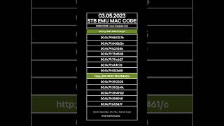 STB EMU MAC CODE DAİLY LİST 03052023 WWWTVAPPAPKCOM [upl. by Llerehs605]