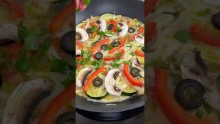 Zucchini Pan Pizza 🥒🍕 shorts asmr recipe [upl. by Purington113]