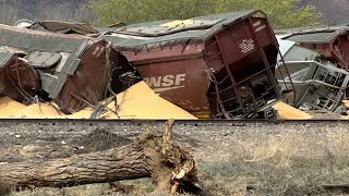 Train derailed in Socorro New Mexico 2024 [upl. by Ott]