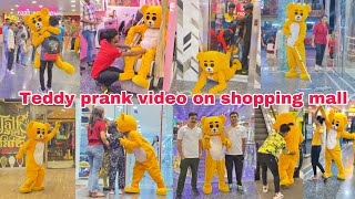 Teddy bear new prank video on big shopping mall  Funny dance 😂 teddyboy 01team [upl. by Ariem]