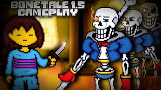 Disbelief Papyrus gameplay demo  геймплей неверующего Папируса  Bonetale Sans vs Frisk 15 beta [upl. by Annoid]