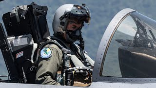 F15 Eagle Fighter Jet Preflight and Takeoff in Palanquero Colombia US Air Force [upl. by Eibot466]