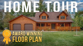 Tour A 2000 Square Feet Award Winning Log Home Part 1 [upl. by Ambros]