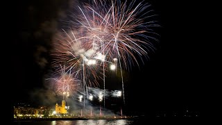 Castell de foc  Fireworks  Fuegos Artificiales  Festa Major Sitges 2024 [upl. by Allicsirp]