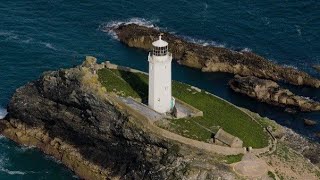 Godrevy Lighthouse Cornwall dji mini 3 pro [upl. by Enelyt]