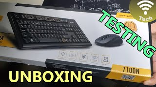 Unboxing and testing A4Tech 7100N wireless keyboard and mouse [upl. by Haven]