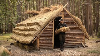 Building a Medieval House  10 Day Bushcraft Shelter Build [upl. by Ajan]