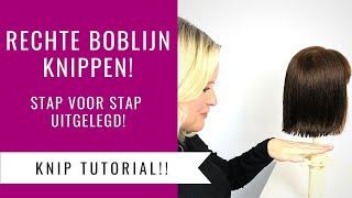 RECHTE BOBLIJN KNIPPEN  BOB HAIRCUT TUTORIAL  Dazzling Beauty [upl. by Bills]