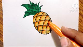 Pineapple easy drawing [upl. by Larsen]