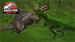 TRex vs Spinosaurus JPOG Battles 2v2 [upl. by Colene]