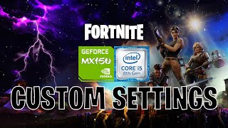 Fortnite Custom Settings  MX150  i5 8250U Lenovo Ideapad 330 [upl. by Eynaffit]