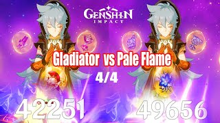 Pale Flame vs Gladiator 4 Set Razor Damage Comparison  Genshin Impact [upl. by Eirolav]