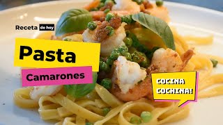 Tagliatelle con Camarones y Salsa Rosa  Pasta  Cocina Cochina [upl. by Knah]