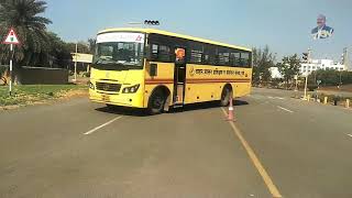 HMV BUS ZIGZAG DRIVING SKILLTANAJI WALUNJKAR IDTR PUNE [upl. by Ellivro]