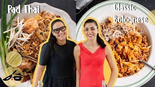 Marion amp Silvia Make Traditional Pad Thai amp Classic Bolognese  WOK x POT Ep 5 [upl. by Aryamoy]