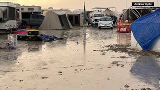 Thousands stranded at swamped Burning Man Festival [upl. by Wendt]