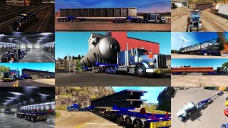 Part1 132Huge owned 9axles36 wheels Dolly Trailers with Steeraxle American Truck Simulator [upl. by Sharlene766]