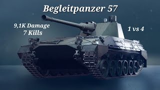 World of Tanks console Begleitpanzer 57 Solo fight against 4 enemies [upl. by Anen152]